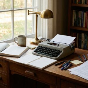 Mesa de Escritório com Gavetas - Carvalho